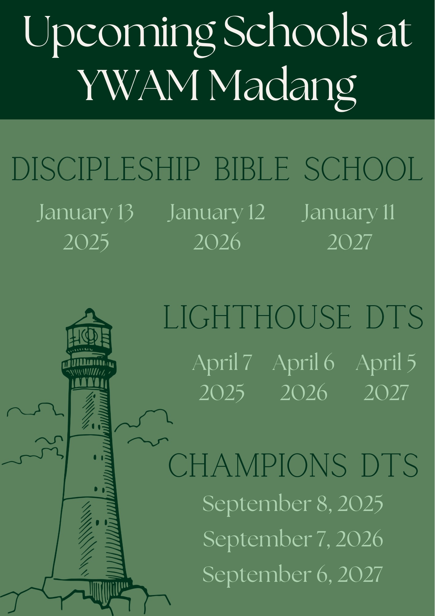 UPCOMING SCHOOLS